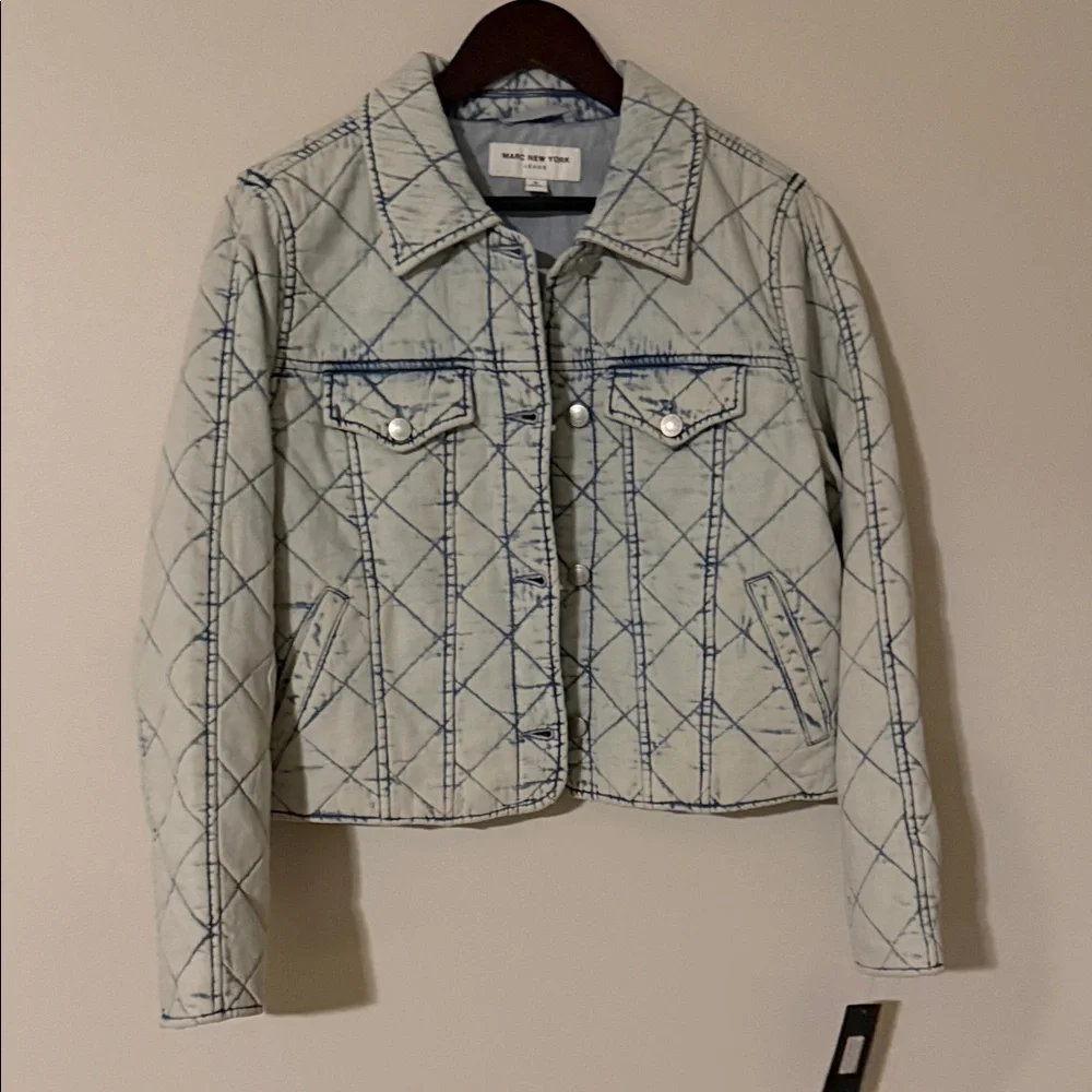 Marc New York Light Blue Quilted Jean Jacket - Picture 3 of 3